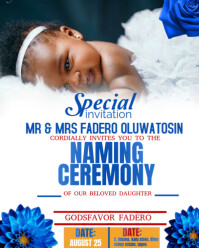 White Joyful Naming Ceremony  Instagram Portrait template