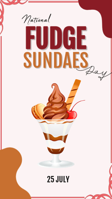 White Joyful Nantional Fudge Day Instagram Story Instagram-verhaal template