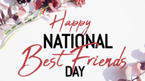 Wit White Joyful National Best Friends Day Youtub Coverfoto til YouTube-kanal Template