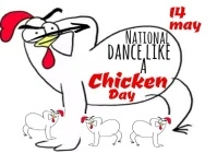 White Joyful National Dance Like A Chicken Day  A4 template