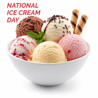 White Joyful National Ice Cream Day Instagram Post Instagram-opslag template