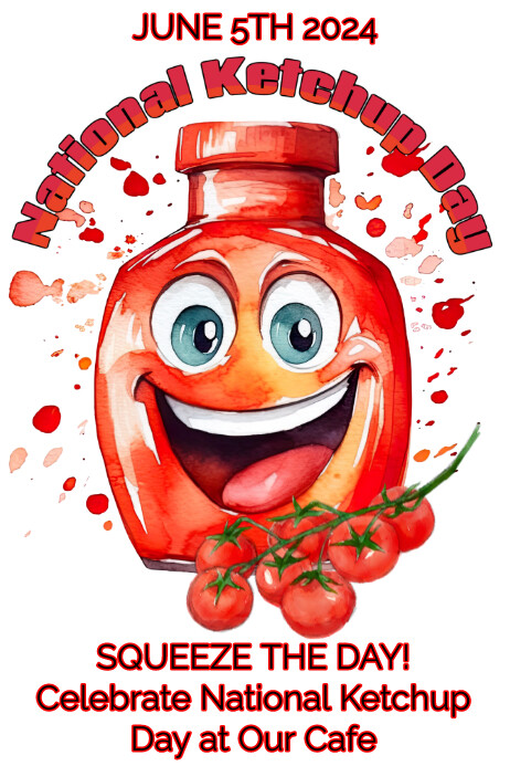 White Joyful National Ketchup Day Poster Template PosterMyWall White Joyful National Ketchup Day Poster Design Template 1e095367e8f8e6c579b944e39fd2f893 Screen