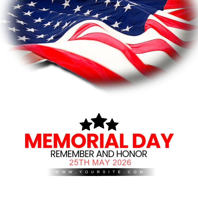 White Joyful National Memorial Day Instagram Post Template | PosterMyWall