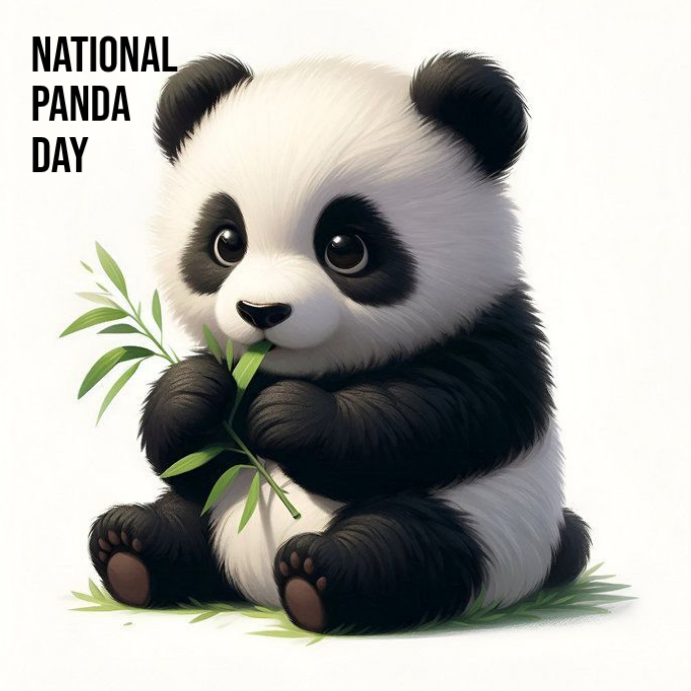 White Joyful National Panda Day Instagram Post Template | PosterMyWall