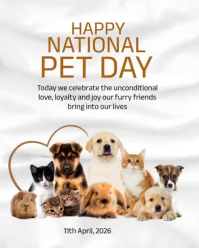 สีขาว National Pet Day Instagram Portrait Template