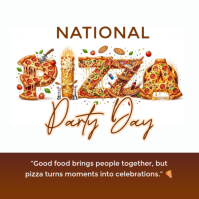 White Joyful National Pizza Party Day Instagram Post template