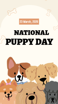Hvid National Puppy Day Instagram Story Template