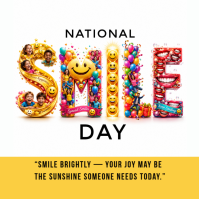 Blanc National Smile Day Instagram na Post Template