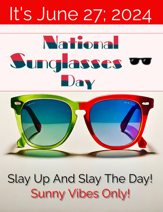 White Joyful National Sunglasses  Flyer (us L template