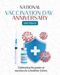 White Joyful National Vaccination Day Instagram Portrait template