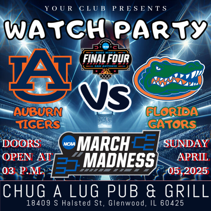 White Joyful Ncaa AUBURN VS FLORIDA Instagram Post template