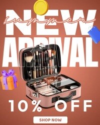 White Joyful New Arrivals Makeup Box Ads, Instagram Portrait template