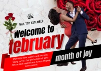 White Joyful New Month A3 template