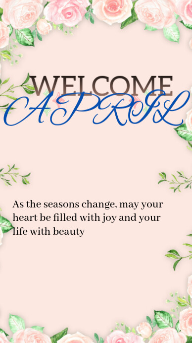 White Joyful New Month Of April Facebook Story Template | PosterMyWall