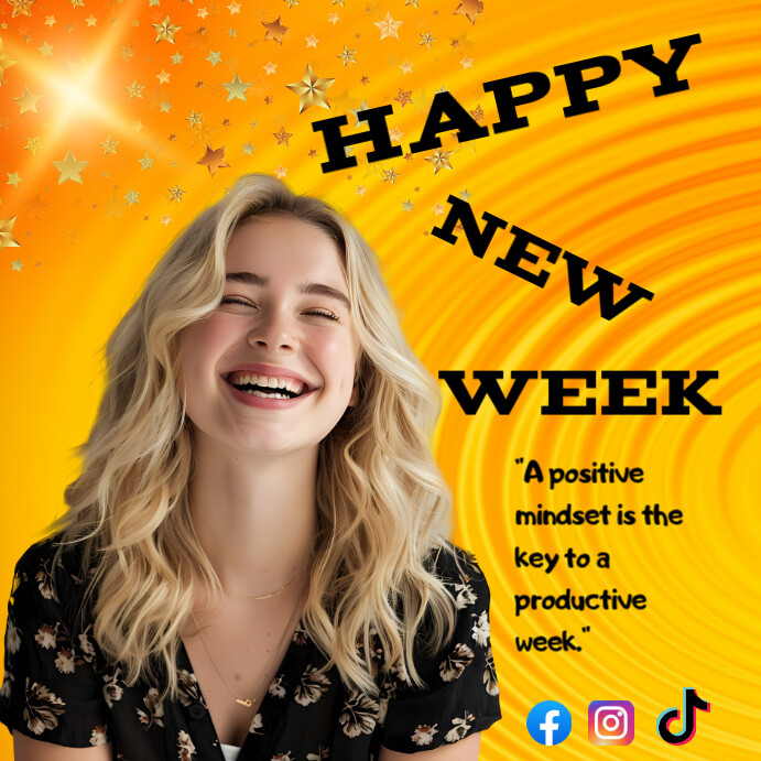 White Joyful New Week Greetings And Quote  Instagram Post template
