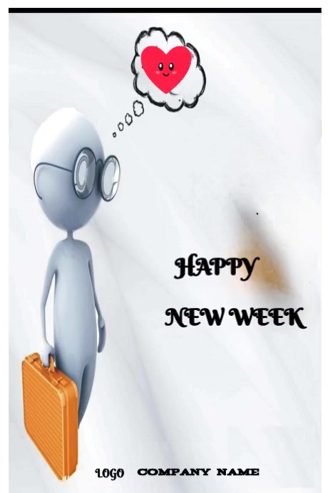 White Joyful New Week Poster Template | PosterMyWall