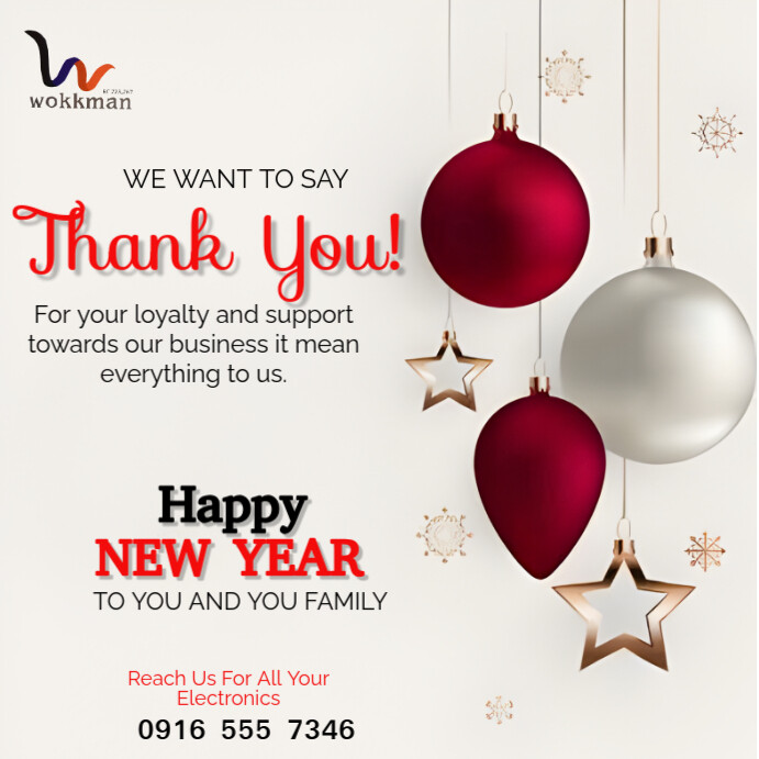 Copy of White Joyful New Year Business Thank You Card Instagram Post ...