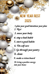 White Joyful New Year  Pinterest Graphic template