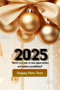 White Joyful New Year  Pinterest Graphic template