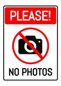 White Joyful No Photos Allowed A2 template