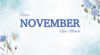 White Joyful November Digital Display (16:9) template