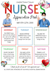 White Joyful Nurse Appreciation Week A6 template