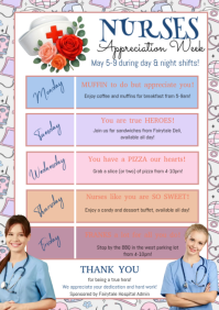 White Joyful Nurses Appreciation spirit Week A4 template
