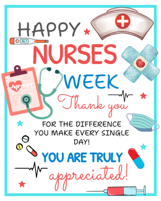 White Joyful Nurses Week Appreciation Instagram Portrait Template ...