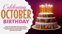 Bianco October Birthday Celebration Digitalanzeige Template