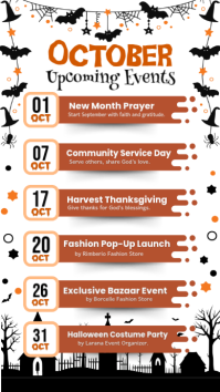 สีขาว October Events Instagram Story Template