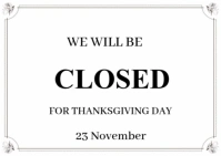 White Joyful Officeclosed Postcard template