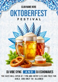White Joyful Oktoberfest  A4 template