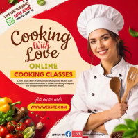 White Online Cooking Classes Pos Instagram Template