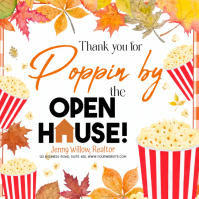 Белый Open House Thank You Cuadrado Template