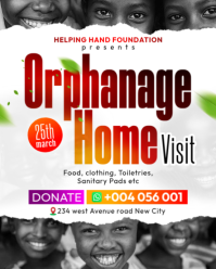 White Joyful Orphanage home visit Charity Donation Event childrens home donate invitation flyer temp Instagram Portrait template