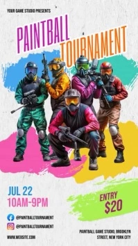 White Joyful Paintball Tournament Instagram S template