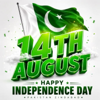 Putih Pakistan Independence Day Wpis na Instagrama Template