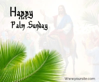 White Joyful Palm Sunday  Medium Rectangle Rectángulo Mediano template