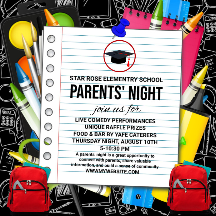 White Joyful Parents Night Flyers Instagram P template