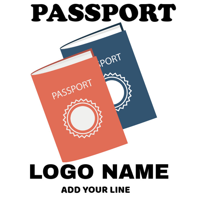White Joyful Passport Logo Logo โลโก้ template