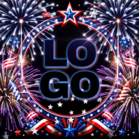 White Joyful Patriotic 4th of july Logo Video template