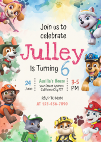 Blanco Children's Birthday Party A6 Template