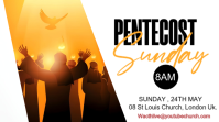 White Joyful Pentecost Sunday Service Digital Display template
