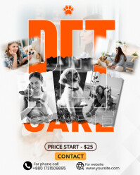 White Joyful Pet Care Instagram Portrait template