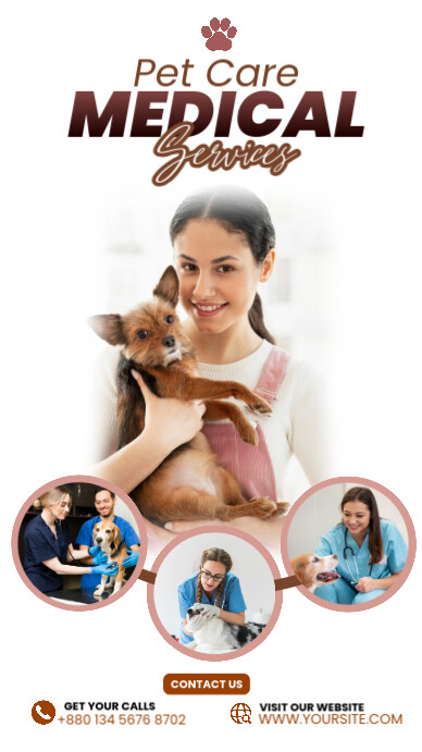 White Joyful Pet Care Instagram Story template