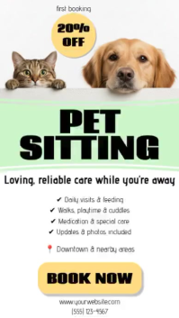 Белый Pet Sitting Service Instagram Story Template