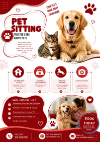 Hvid Pet Sitting Services A4 Template