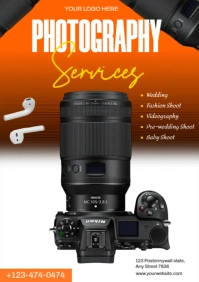 White Joyful Photography Services  A4 template