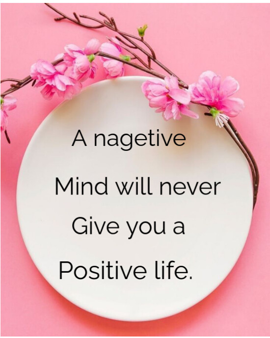 White Joyful Pink Background Negative Mind Instagram Portrait template