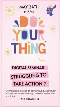 White Joyful Pink Pastel  Instagram Reel template